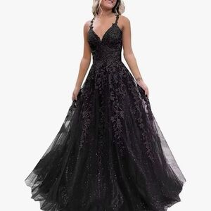 Amazon Black Lace Prom Dress